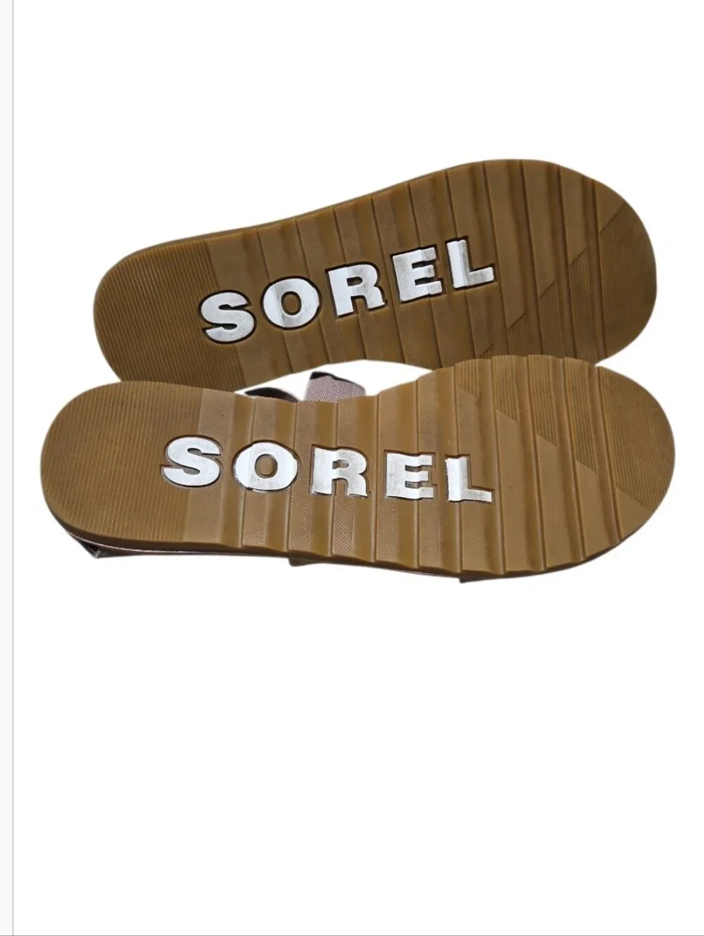 Sorel Ella 11 Ash Brown Metallic Open Strappy Leather Sandals